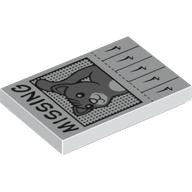 Tile 2 x 3 with 'MISSING' Cat Poster Print (White)