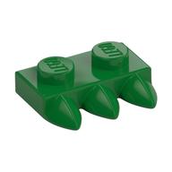 Plate Special 1 x 2 with Three Teeth [Tri-Tooth] (Green)