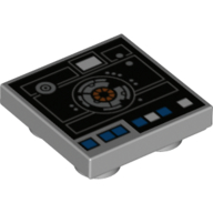 Tile Special 2 x 2 Inverted with Death Star Control Panel Print (Light Bluish Gray)