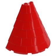 Tower Roof 4 x 8 x 6 Half Cone Shaped with Roof Tiles (Red)