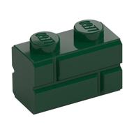 Brick Special 1 x 2 with Masonry Brick Profile (Dark Green)