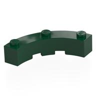 Brick Round Corner 4 x 4 Macaroni Wide with 3 Studs (Dark Green)