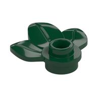 Plant, Plate 1 x 1 Round with 3 Leaves (Dark Green)