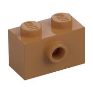 Brick Special 1 x 2 with 1 Center Stud on 1 Side, Bottom Stud Holder (Medium Nougat)