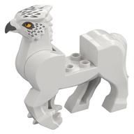 Creature, Buckbeak with Dark Bluish Grey Beak, Bright Light Orange Eyes, Dark Bluish Grey/Light Bluish Grey Feathers Print (White)