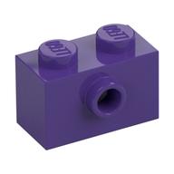Brick Special 1 x 2 with 1 Center Stud on 1 Side, Bottom Stud Holder (Dark Purple)