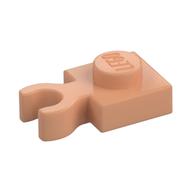 Plate Special 1 x 1 with Clip Vertical [Thick Open O Clip] (Nougat)