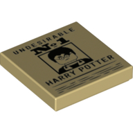 Tile 2 x 2 with 'Undesirable No. 1 Harry Potter' Print (Tan)
