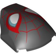 Large Figure Face 4 x 5 x 1 2/3 with Black and Red Spider-Man Face Print (Black)