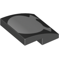 Brick Curved 2 x 2 x 2/3 with Round White Spider Head with Pincers Print (Black)