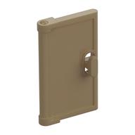 Door for Window Frame 1 x 4 x 3, Semicircular Handle Holes on Back (Dark Tan)