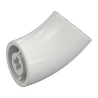 Brick Round 2 x 2 D. Tube with 45° Elbow and Axle Holes (Crossholes) at Each End [SHORT] (White)