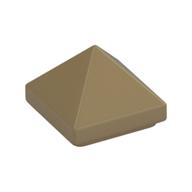 Brick Sloped 45° 1 x 1 x 2/3 Quadruple Convex [Pyramid] (Dark Tan)