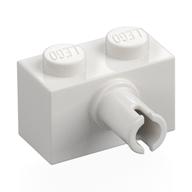 Brick Special 1 x 2 with Pin - Bottom Stud Holder (White)