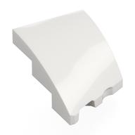 Brick Wedged, Curved 3 x 2 with Stud Notch Left (White)