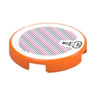 Tile Round 2 x 2 with Iggy Head and Barcode Print (Sticker) (Orange)