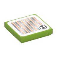 Tile 2 x 2 with Yoshi Egg and Barcode Print (Sticker) (Lime)