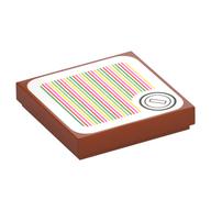 Tile 2 x 2 with Coin and Barcode Print (Sticker) (Dark Orange)