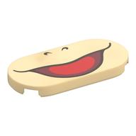 Tile Round 2 x 4 with Smiling Mouth (Iggy) Print (Tan)