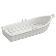 Boat / Rowing Boat 14 x 5 x 2 with Oarlocks [No Hollow Inside Studs] (White)