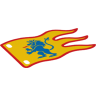 Flag 8 x 3 Wave with Blue Lion on Yellow Background Print (Yellow)