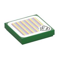 Tile 2 x 2 with Bowser Head and Barcode Print (Sticker) (Green)