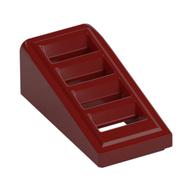 Brick Sloped 18° 2 x 1 x 2/3 with 4 Slots / Grate (Dark Red)