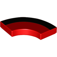 Tile 2 x 2 Curved, Macaroni with Black Stripe Print (Red)