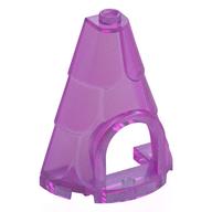 Tower Roof 2 x 4 x 4 Half Cone Shaped with Roof Tiles and Window (Opal Trans-Dark Pink)