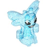 Creature, Pixie with Black Eyes, Mouth Print (Opal Trans-Dark Blue)
