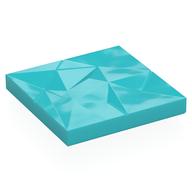 Tile 6 x 6 x 2/3, Angled Textured Surface (Ice) (Medium Azure)