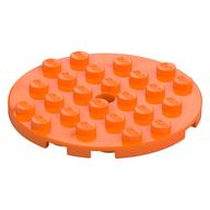 Plate Round 6 x 6 with Hole (Orange)