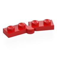 Hinge Plate 1 x 4 Swivel Top / Base - Hollow Clip [Complete Assembly] (Red)