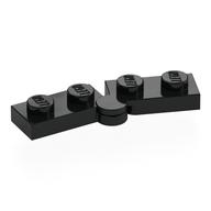 Hinge Plate 1 x 4 Swivel Top / Base - Hollow Clip [Complete Assembly] (Black)
