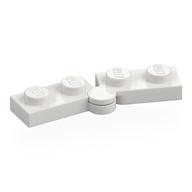 Hinge Plate 1 x 4 Swivel Top / Base - Hollow Clip [Complete Assembly] (White)