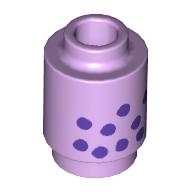 Brick Round 1 x 1 with Dark Purple Dots (Bubble Tea) Print (Lavender)