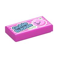 Tile 1 x 2 with 'Guble Bubble' Print (Dark Pink)