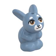 Animal, Rabbit / Bunny Sitting with Medium Nougat Eyes, White Nose Print (Melody) (Sand Blue)