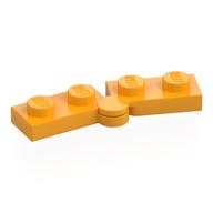 Hinge Plate 1 x 4 Swivel Top / Base - Hollow Clip [Complete Assembly] (Bright Light Orange)