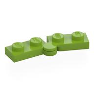 Hinge Plate 1 x 4 Swivel Top / Base - Hollow Clip [Complete Assembly] (Lime)