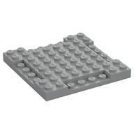 Plate Special 8 x 8 x 2/3 with Four 1 x 4 Recessed Edges (Light Bluish Gray)