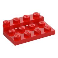 Plate Round Corners Double 3 x 4 with 1 x 4 Raised Edge Studs (Red)