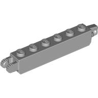 Hinge Brick 1 x 6 Locking with 1 Finger Vertical End and 2 Fingers Vertical End, 7 Teeth (Light Bluish Gray)