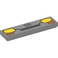 Tile 1 x 4 with Car Front, Yellow Headlights Print (Light Bluish Gray)