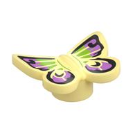Insect, Butterfly with Lavender/Lime Colors, Black Trim Print (Bright Light Yellow)