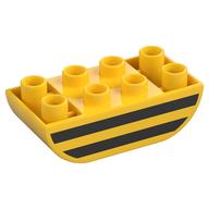Duplo Brick 2 x 4 Curved Bottom with Black Lines (Bee) Print (Yellow)