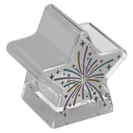 Duplo Brick Special 2 x 2 x 2, Star with Fireworks Print (Trans-Clear)