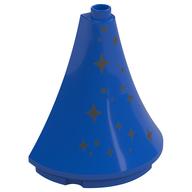 Duplo Building Roof Spire Half 4.5 x 2 x 4 with Silver Stars Print (Blue)