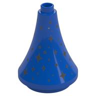 Duplo Building Roof Spire 3 x 3 x 3 with Silver Stars Print (Blue)