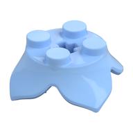 Plant, Leaves, Round 2 x 2 x 2/3 with + Axle Hole and 4 Leaf Extensions (Bright Light Blue)
